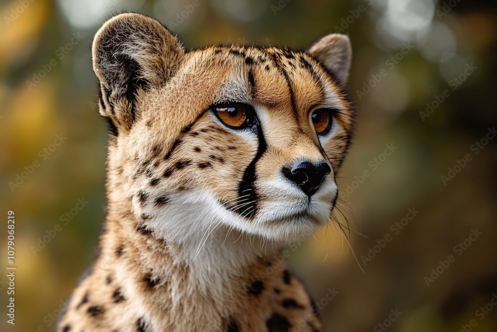 Cheetah Portrait with Inquisitive Gaze and Brown Coat Cheetah Portrait with Inquisitive Gaze and Brown Coat