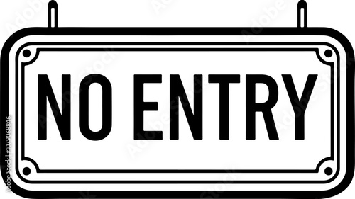 NO ENTRY Sign Hanging Board icon vector Billboard icon on a white background