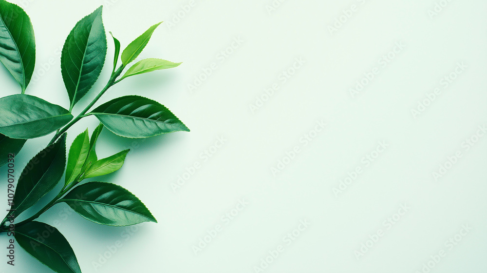 Fresh Green Mint Leaves isolated on a white background Fresh Green Mint Leaves isolated on a white background
