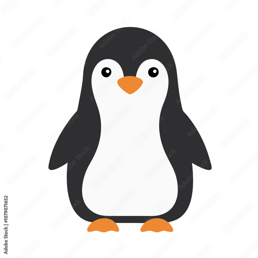 Icon of a smiling penguin, ideal for winter and cold-themed designs. Icon of a smiling penguin, ideal for winter and cold-themed designs.
