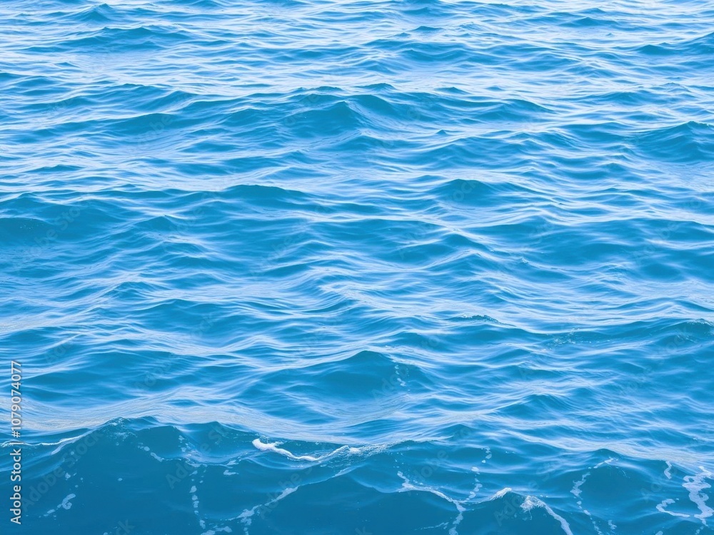 Clear blue ocean water with gentle waves and foam, water, waves, background Clear blue ocean water with gentle waves and foam, water, waves, background