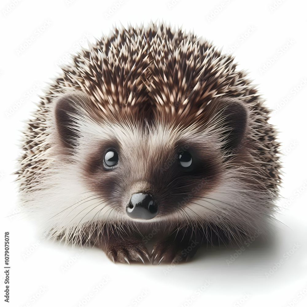 Fototapeta premium Close-up of a hedgehog isolated on white background 