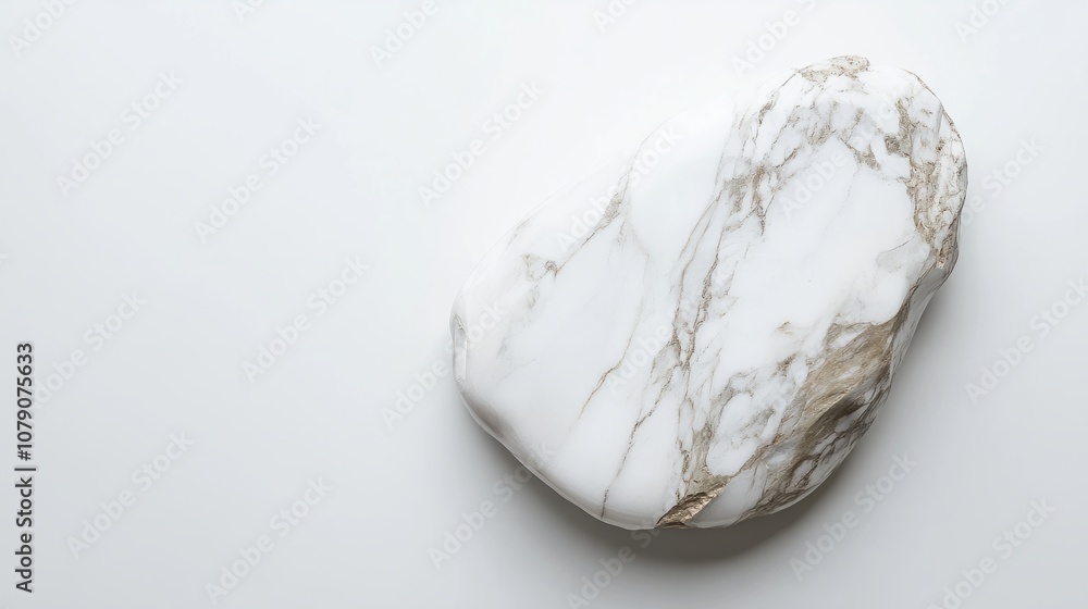 Obraz premium white round vibrant stone on the white background