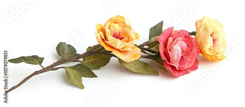 Wallpaper Mural Artificial flower decoration featuring vibrant colors isolated on a clean white background for elegant home styling Torontodigital.ca