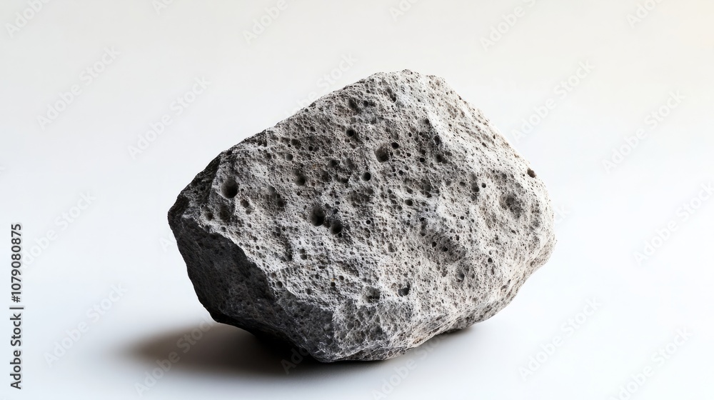 Obraz premium grey natural stone isolated on white