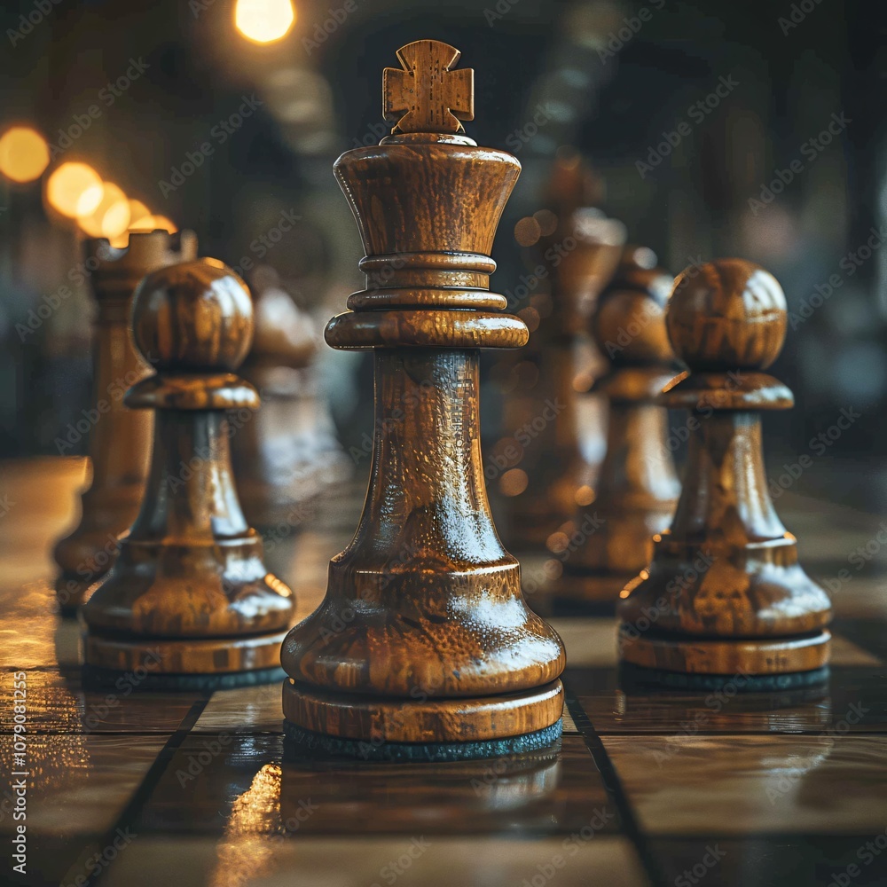 Fototapeta premium Chess game mid-strategy