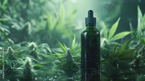 mockup bottle for essential cbd oils marijuana