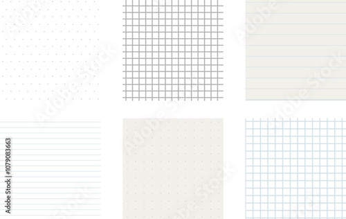Grid empty background, square, line dot graph paper, school math sheet, grid paper sheet. Memo list, bullet journal list blank, architectural graph