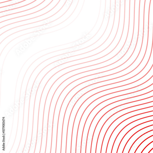 Abstract background with lines. Vector banner with waves. Background for poster, card, brochure, booklet, flyer. Geometric element for design. Red and white gradient. Valentine's Day