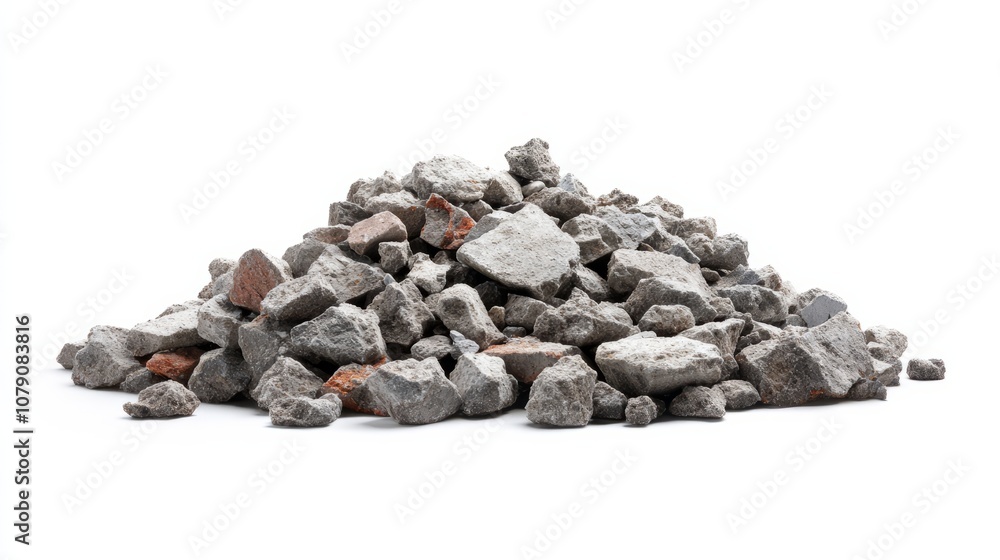 crushed concrete or asphalt isolated on white crushed concrete or asphalt isolated on white