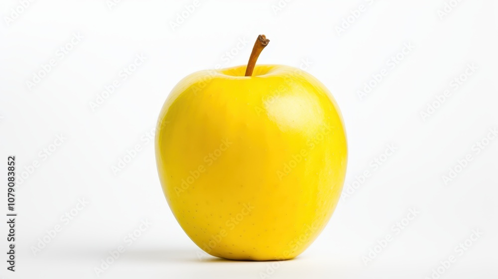 juicy and beautiful yellow apple on a white background. juicy and beautiful yellow apple on a white background.