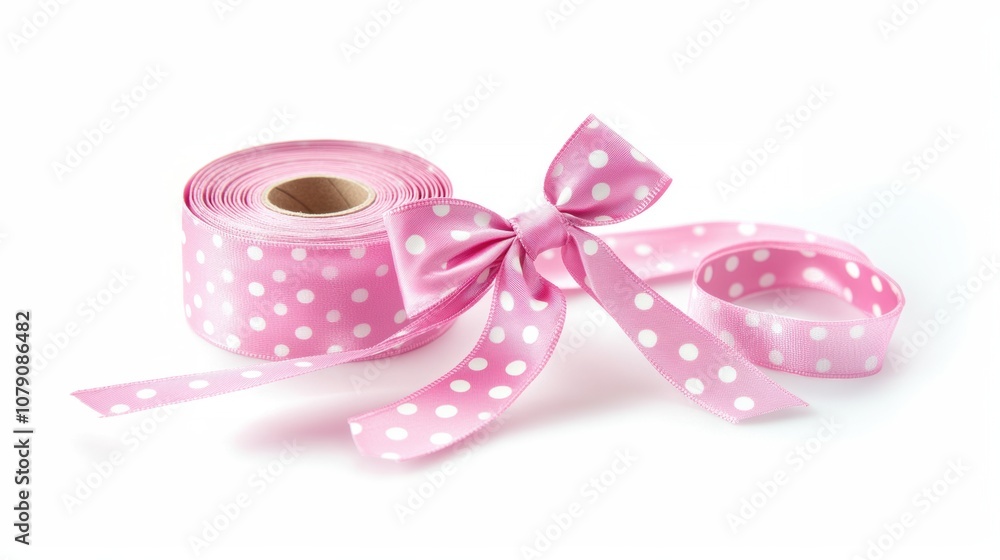 Ribbon for gift box wrapping for holiday closeup view Ribbon for gift box wrapping for holiday closeup view