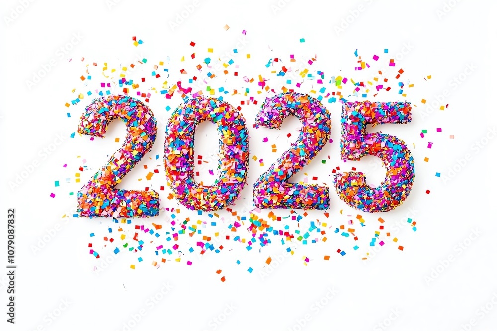 Glittery numbers representing the year 2025. Glittery numbers representing the year 2025.