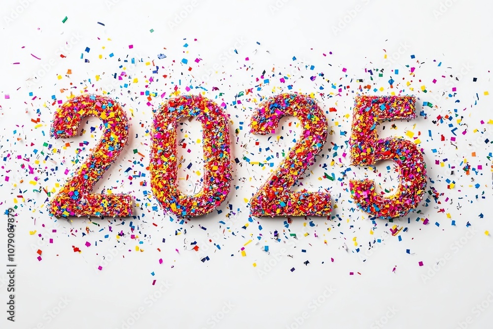 Glittery numbers representing the year 2025. Glittery numbers representing the year 2025.
