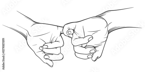 Promise hand line art vector illustration
