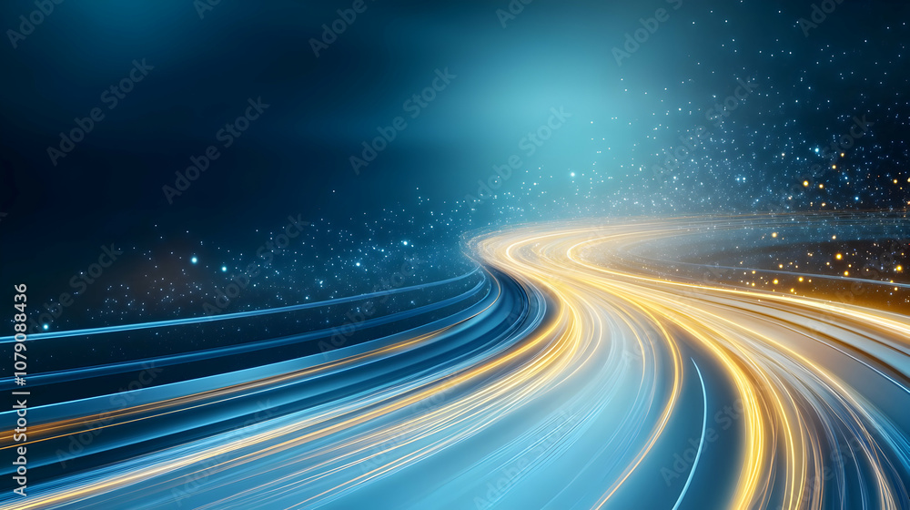 Highway road with digital space background Highway road with digital space background