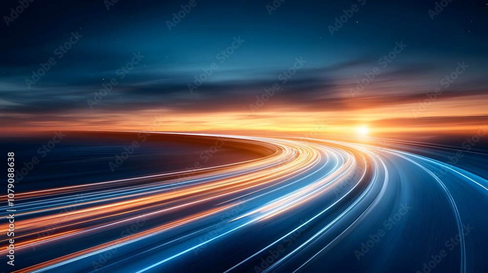 Highway road with digital space background Highway road with digital space background