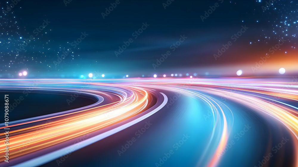 Highway road with digital space background Highway road with digital space background