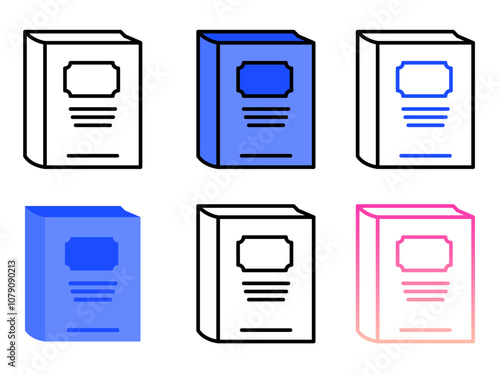 Collection of reading book vector icon set design