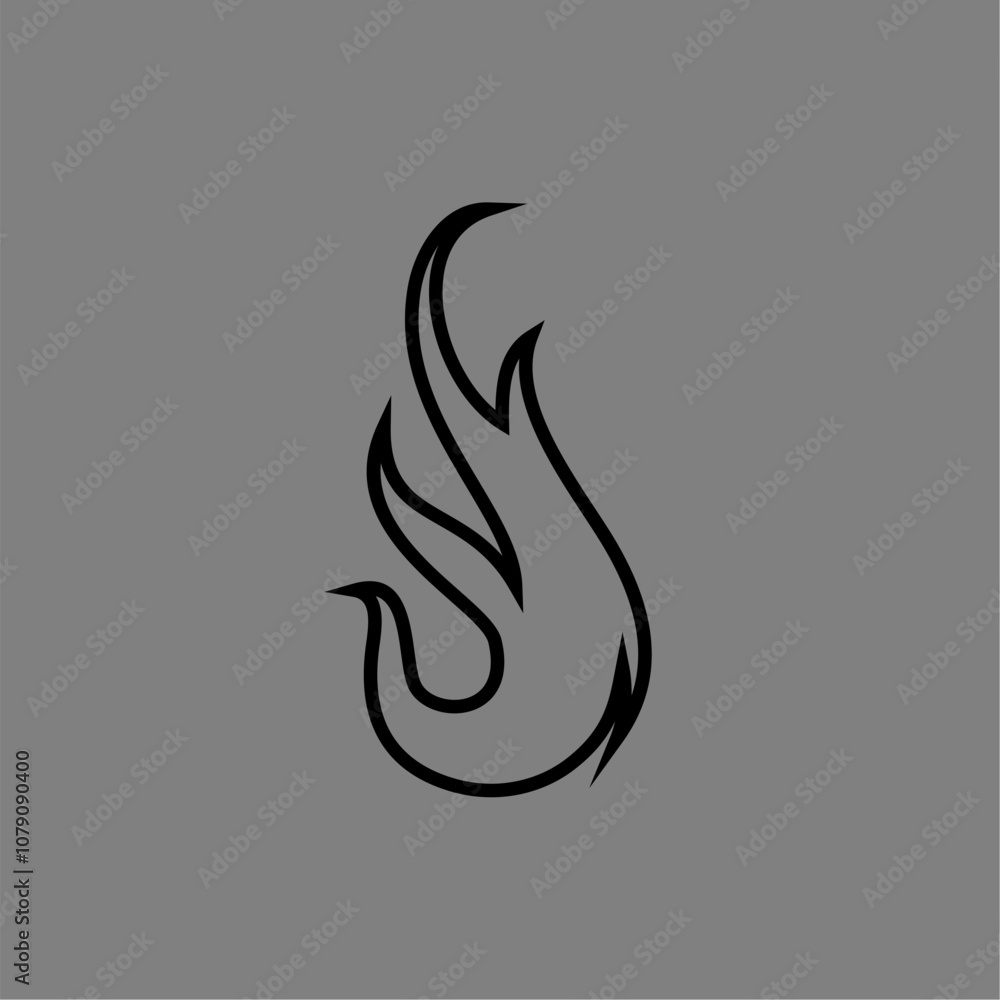vector logo design fire outline minimalist vector logo design fire outline minimalist