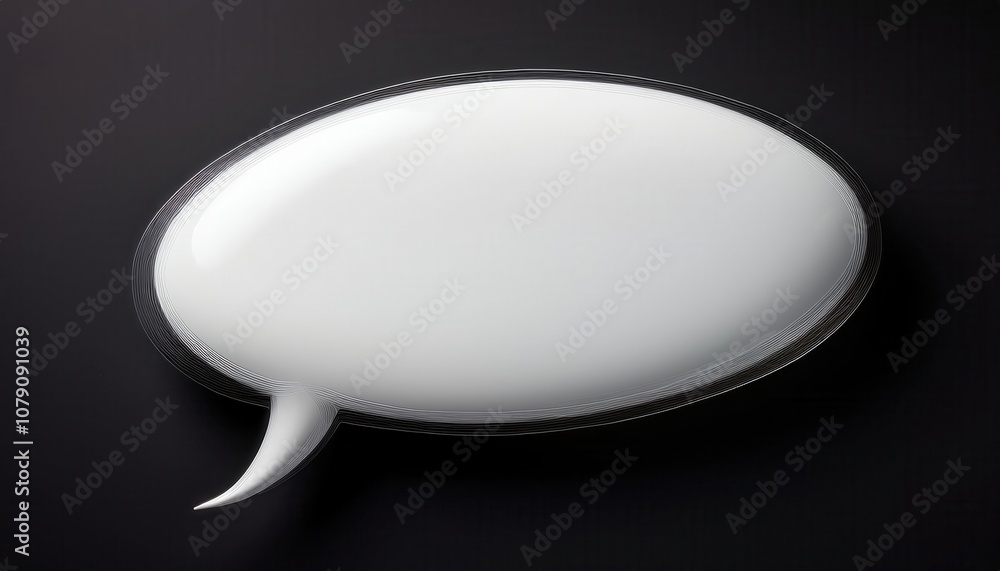 Minimalist Blank Speech Bubble on Black Background. Ideal for Social Media Graphics, Communication Concepts, Marketing Banners, Chat Icons, and Text based Creative Designs Minimalist Blank Speech Bubble on Black Background. Ideal for Social Media Graphics, Communication Concepts, Marketing Banners, Chat Icons, and Text based Creative Designs