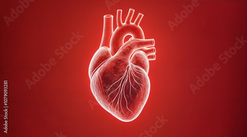 Anatomical Heart on Vibrant Background