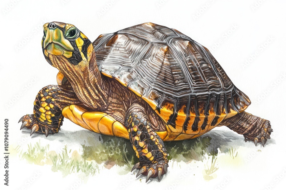 Fototapeta premium Illustration a Coahuilan Box Turtle