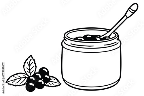 am in Jar with Spoon and Berries