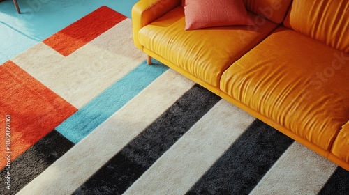 A contemporary design featuring a central division with two bold stripes