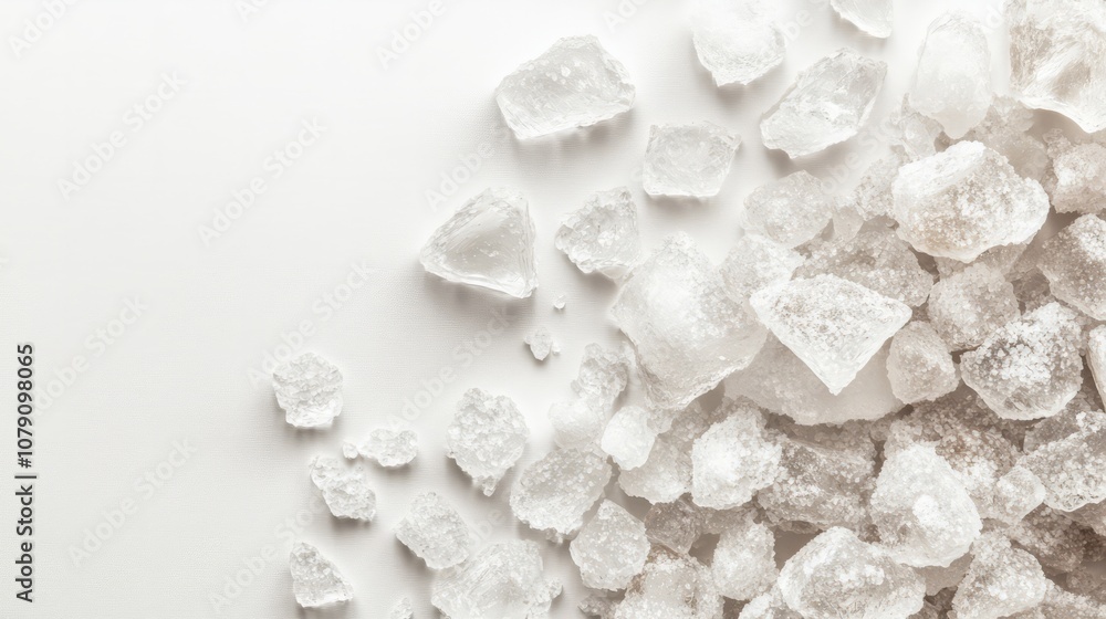 pieces of crushed stones against white background pieces of crushed stones against white background
