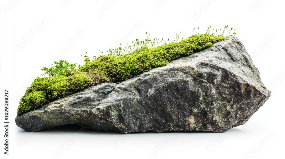 Green moss on stone, isolated on white background
Green moss on stone, isolated on white background