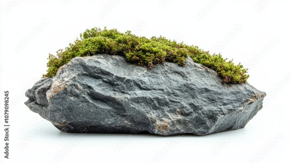 Green moss on stone, isolated on white background
Green moss on stone, isolated on white background
