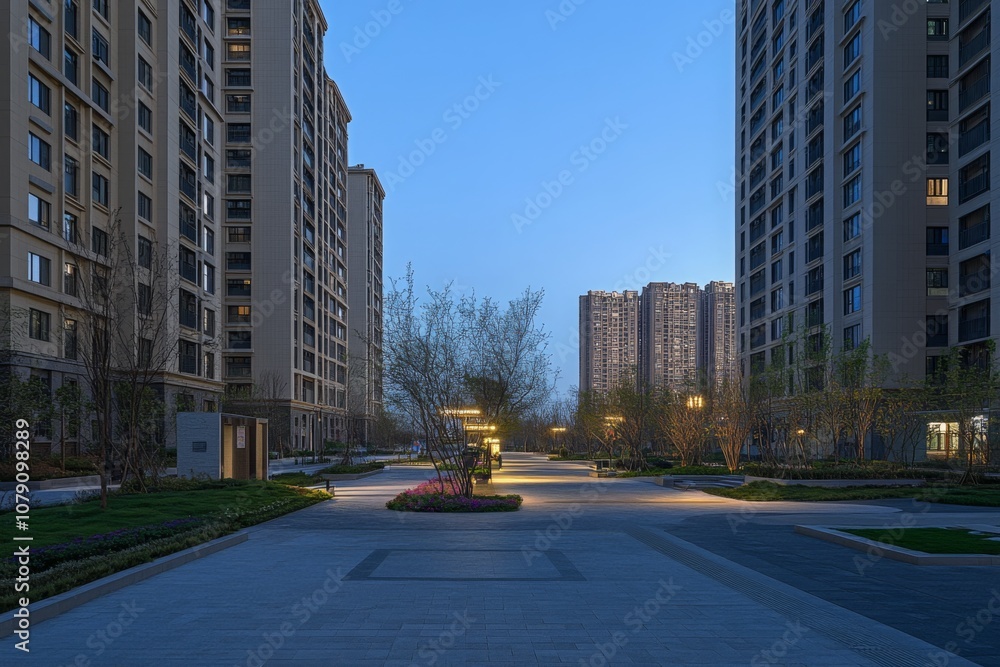 Fototapeta premium Peaceful Oasis in the Heart of the City: A Tranquil Urban Retreat