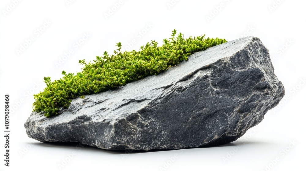 Green moss on stone, isolated on white background
Green moss on stone, isolated on white background
