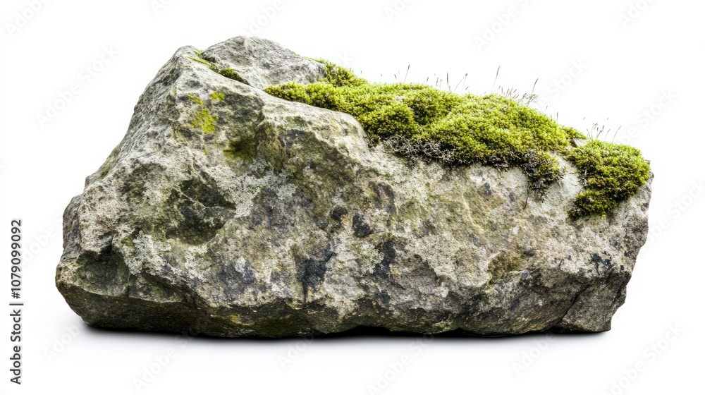 Green moss on stone, isolated on white background
Green moss on stone, isolated on white background