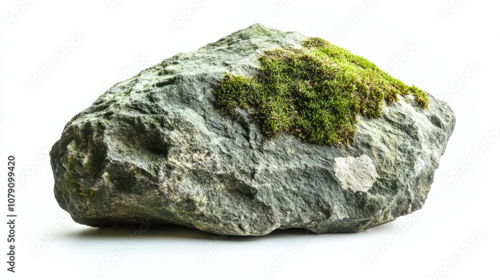 Green moss on stone, isolated on white background
Green moss on stone, isolated on white background