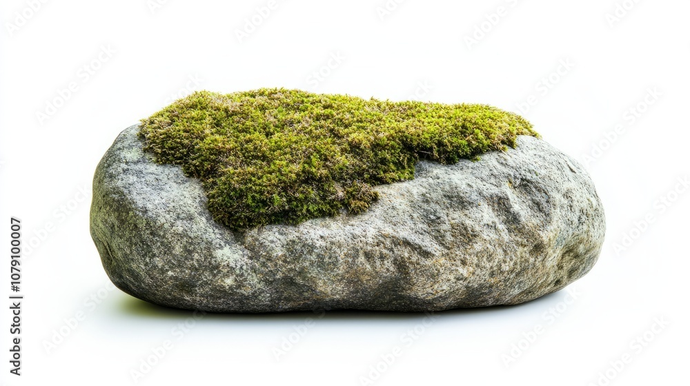 Green moss on stone, isolated on white background
Green moss on stone, isolated on white background