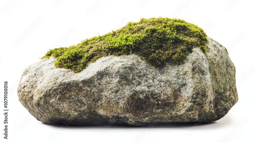 Green moss on stone, isolated on white background
Green moss on stone, isolated on white background