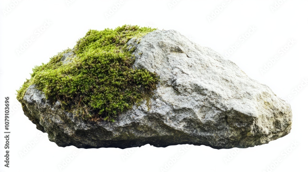 Green moss on stone, isolated on white background
Green moss on stone, isolated on white background