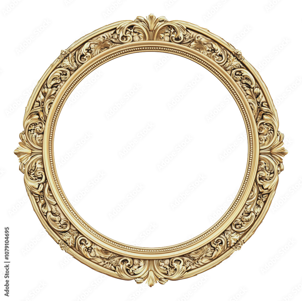 PNG Intricate round gold picture frame PNG Intricate round gold picture frame