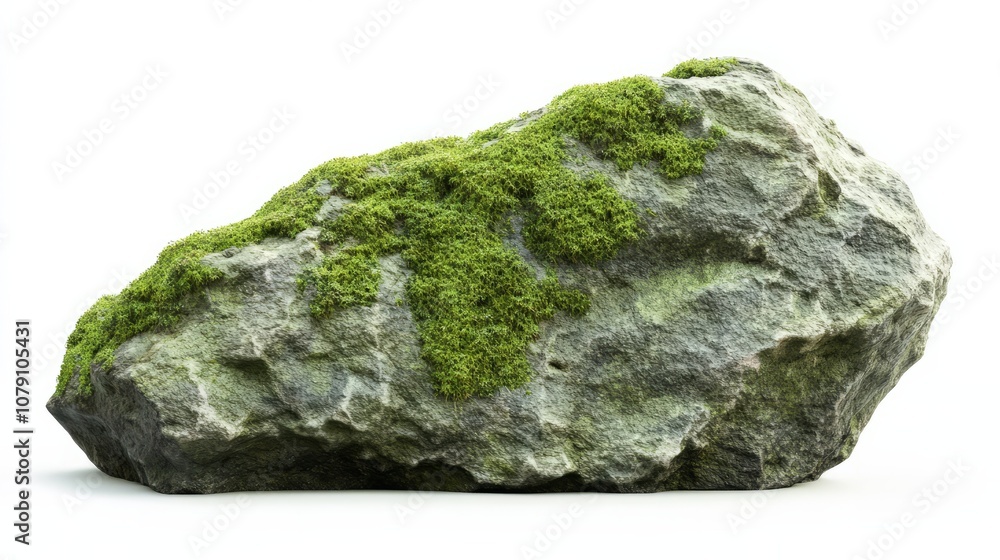 Green moss on stone, isolated on white background
Green moss on stone, isolated on white background