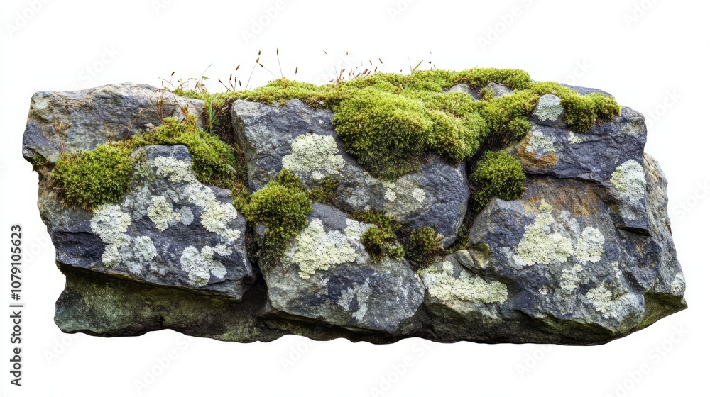 Green moss on stone, isolated on white background
Green moss on stone, isolated on white background