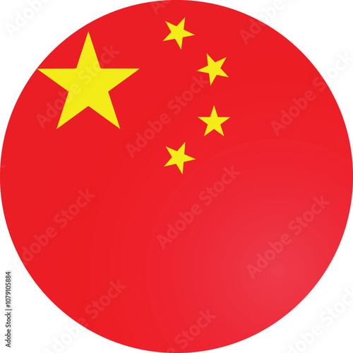 China Round Flag Vector
