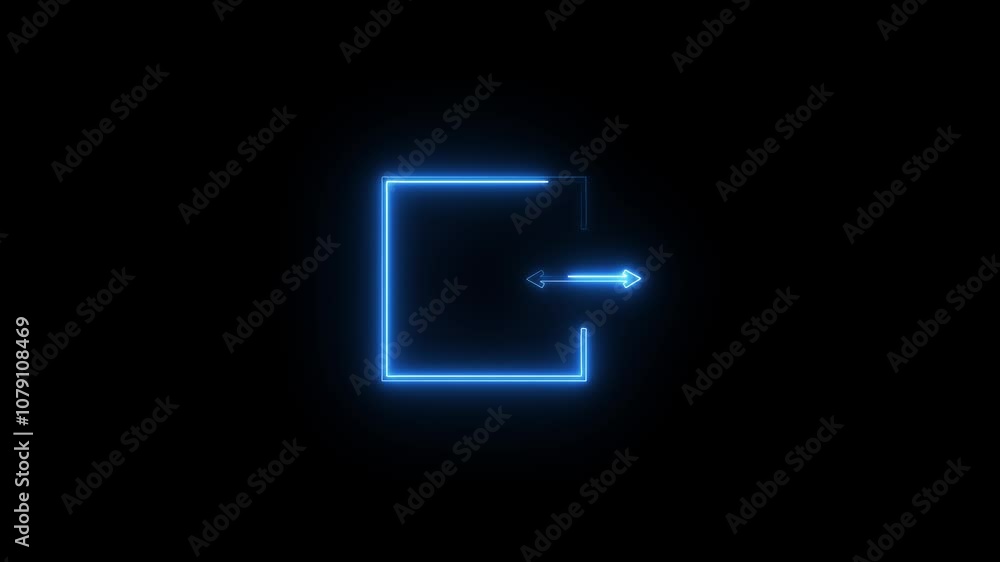 neon right two direction arrow icon animated video neon right two direction arrow icon animated video