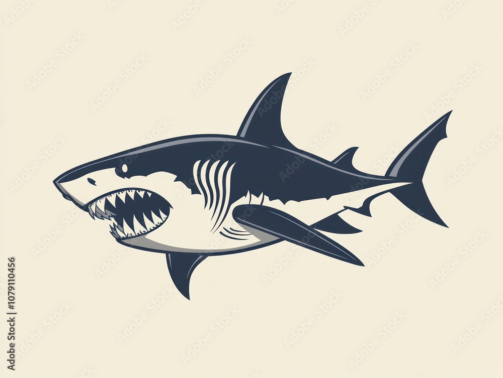 Obraz premium Logo template featuring an angry shark design for branding