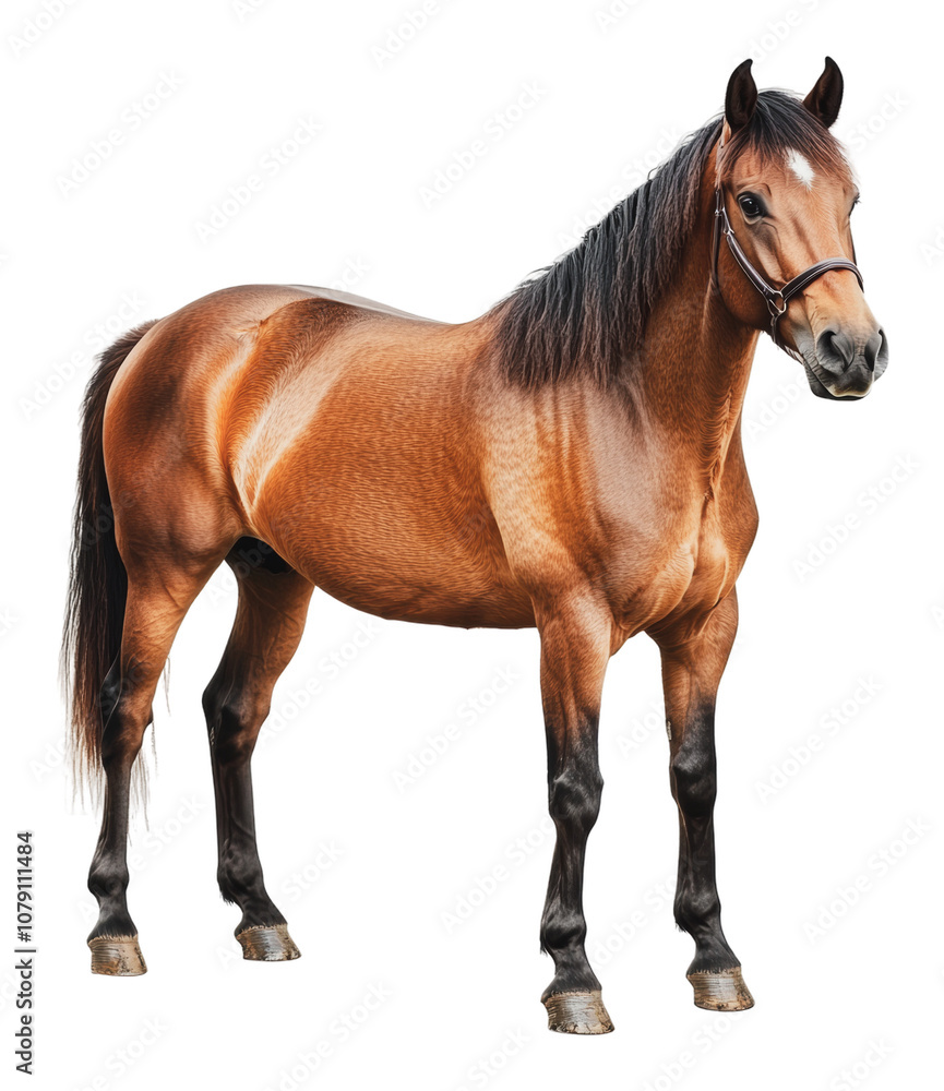 PNG Beautiful brown horse standing with graceful pose