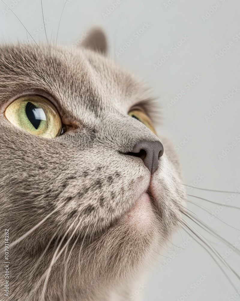 Portrait of a Russian Blue Cat with Striking Green Eyes, Ideal for Cat Lovers and Feline Enthusiasts
Portrait of a Russian Blue Cat with Striking Green Eyes, Ideal for Cat Lovers and Feline Enthusiasts