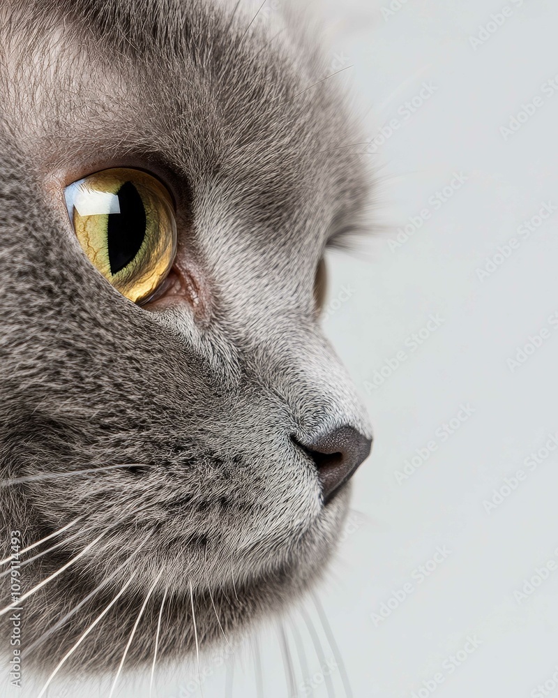 Portrait of a Russian Blue Cat with Striking Green Eyes, Ideal for Cat Lovers and Feline Enthusiasts
Portrait of a Russian Blue Cat with Striking Green Eyes, Ideal for Cat Lovers and Feline Enthusiasts