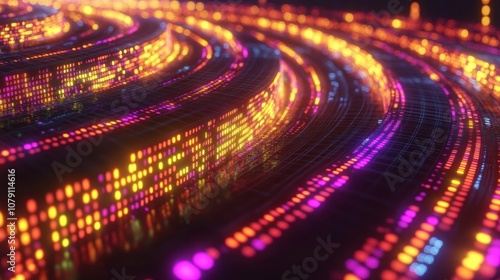 Abstract colorful glowing spiral background.