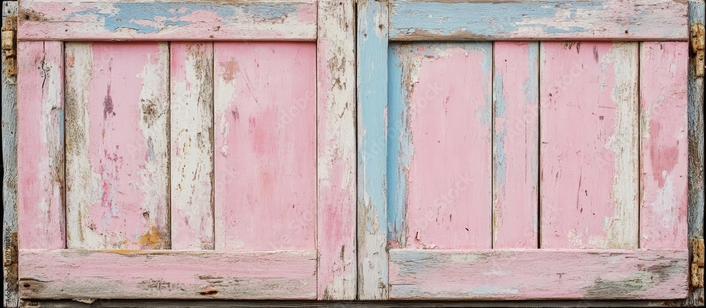 Charming old wooden pink shutter with colorful paint perfect for vintage home decor and photography Charming old wooden pink shutter with colorful paint perfect for vintage home decor and photography